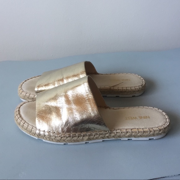 Nine West Shoes - NINE WEST gold espadrille sandals!